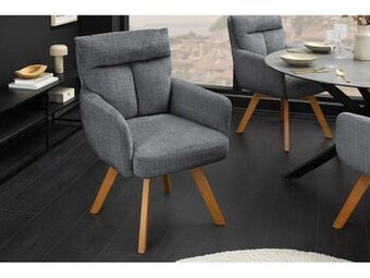 Designové otočné křeslo – šedá žinylka, výstavní kus