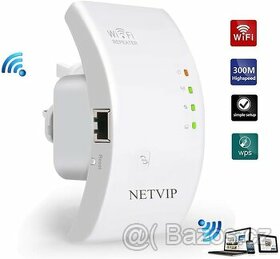 NETVIP Wireless Wi-Fi Range Extender (300 Mbit/s, 2.4 GHz) W