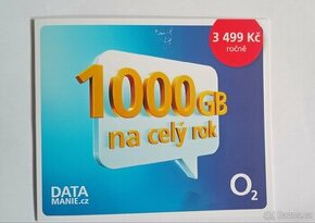 O2 ROČNÍ DATOVÁ SIM KARTA 1000 GB
