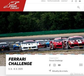 Ferrari Challenge VIP - koupím VIP lístek