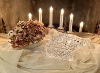 Křišťálová zavíratelná dóza i popelník Bohemia Crystal