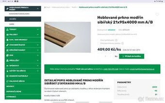 Hoblované prkno modřín sibiřský