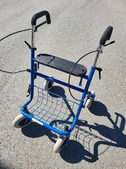 seniorské chodítko - modré, kolové