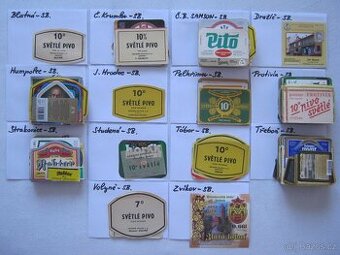 pivní etikety sbírka jižní Čechy 14 pivovarů 2500ks