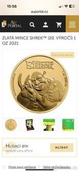 1 oz zlata mince Shrek