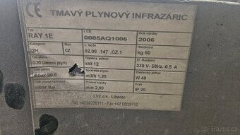 Plynový infrazářič 12 kW