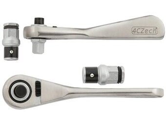 Ráčna mini přepínací s otvorem 10mm + adaptéry 1/4" NEREZ