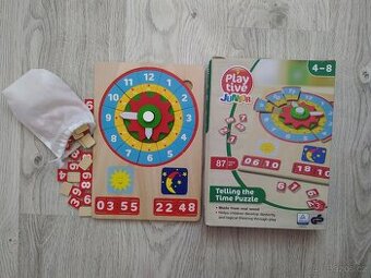 Dřevěné puzzle s hodinami Playtive