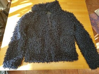 Černá chlupatá bunda ZARA BASIC