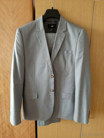 Světle šedý pánský oblek H&M vel. 48 - 1