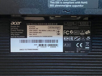 Prodám Monitor zn.Acer je poškrabaná obrazovka pri puštění t