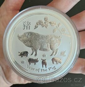 Stříbrná mince 10oz Year of Pig 2019 lunární série