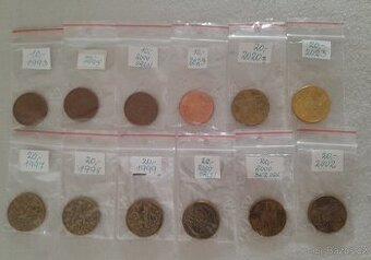 Mince 10, 20 ,-Kč i jiné