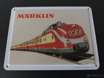 Plechové cedulky vláčky Märklin 2 ks