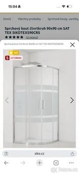 Sprchová zástěna, 90cm