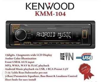 KENWOOD KMM-104 , USB , AUX , MP3....