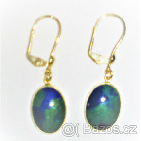 Zlaté náušnice s azurity