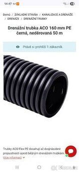 Drenážní neděrovaná černá chránička