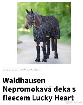 Výběhová deka Waldhausen Lucky Hearts s fleecem