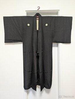 Pánský habutae set: kimono a haori - peříčka (12)