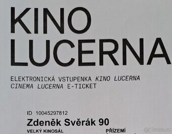 Vstupenka Zdeněk Svěrák 90, Lucerna