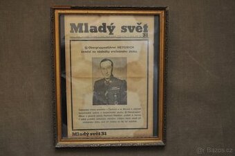 Originální noviny ze dne kdy zemřel Heydrich SS - 1