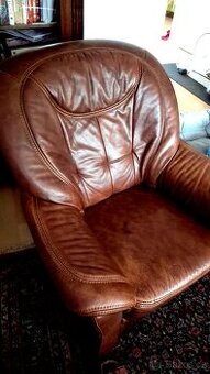 Kožená sedací souprava - sofa a tři křesla