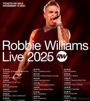 Robbie Williams Live 2025 Budapešť 12.9.25