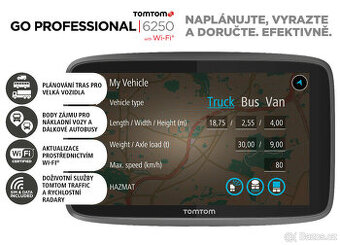 TomTom GO Professional 6250 EU, Wi-Fi, LIFETIME mapy