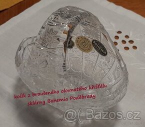 Košík Bohemia Crystal broušené sklo