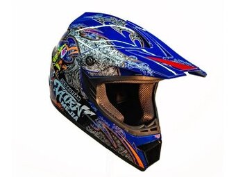 Dětská motocross helma Mejia - Modrá