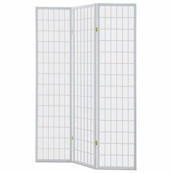 3 dílný paravan bílý z dřeva