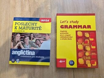 🎒 Dvě knihy z angličtiny – poslechy a gramatika – 120 Kč 🎒