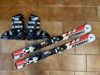 dětské lyže Atomic Race 100cm a lyžáky Salomon 37 stélka 23.