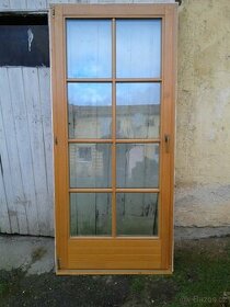 Dřevěné balkonové dveře 97 x 212 cm