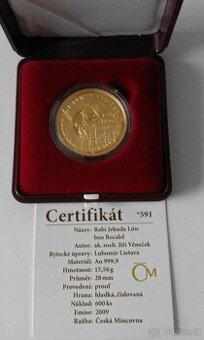 Zlatá medaile - Rabí Jehuda Löw ben Becalel, 15.56 gr