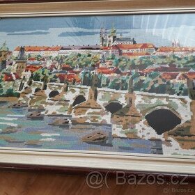 Ručně vyšívaný obraz - Hradčany