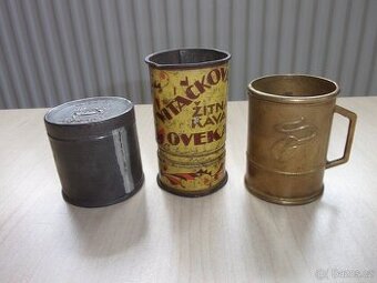 3x STARÁ ODMĚRKA, DÓZA NA KÁVU - NESTLE, OVEKA, TCHIBO