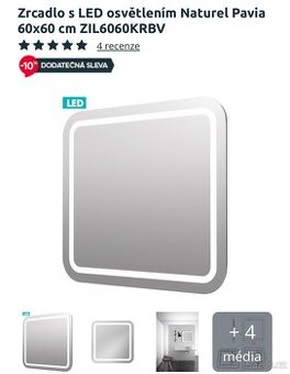 Zrcadlo s LED osvětlením Naturel Pavia 60x60 cm ZIL6060KRBV