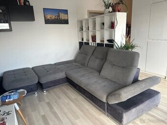 Rozkladaci gauc, polohovaci zada, rozkladaci vcetne taburetu