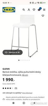 Barová židle IKEA GLENN 2 ks