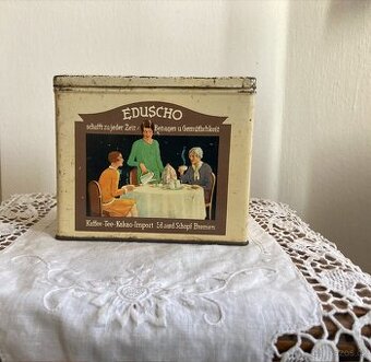 Starožitná plechovka Eduscho