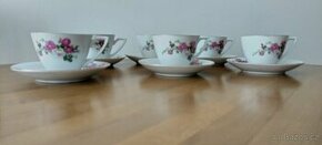 Sada šesti hrníčků s podšálky, čínský porcelán