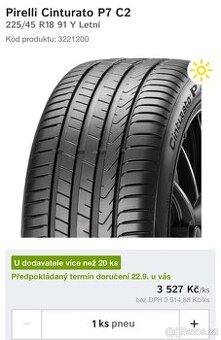 Pirelli cinturato p7 C2 nové 225/45R18