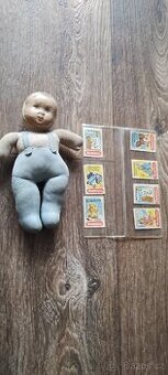 Panenka Hamiro retro a nálepky ze sirek