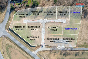 Prodej stavebních pozemků, 854 m² až 939 m² v Rokycanech
