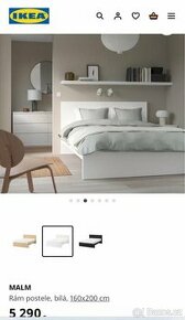 Ikea postel Malm 160x200cm včetně roštů a matrace