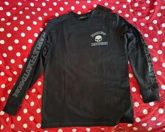 Panské triko skull nápis Harley Davidson