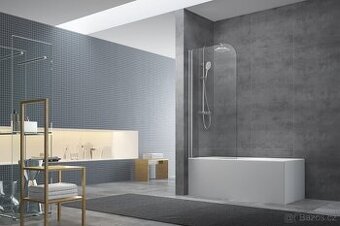 Skleněná vanová zástěna Swiss Aqua 150x75, chrom