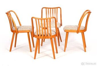 A. Šuman, kvalitní české židle TON, pěkný stav, 4 ks.